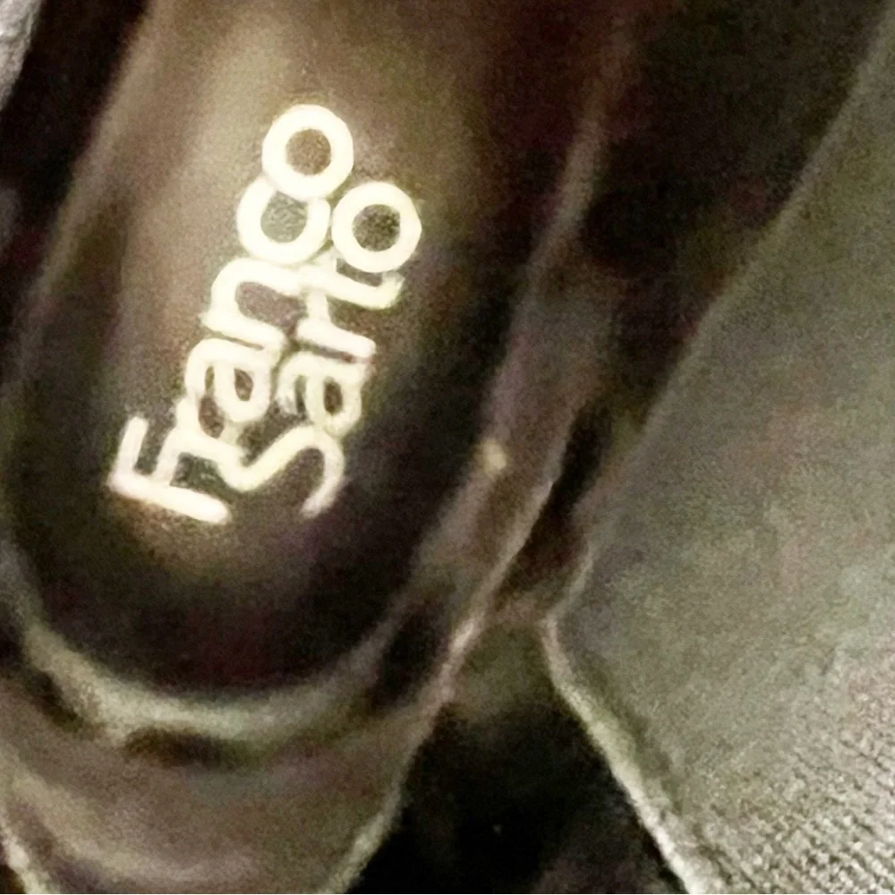 Franco Sarto Black Leather Lug‎ Sole Boots